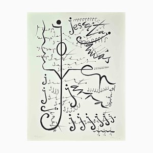 Rafael Alberti, Buchstabe J, Lithographie, 1972