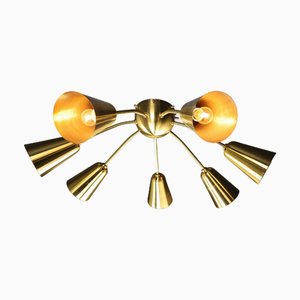 Large Mid-Century Italian Brass Sputnik Chandelier, 1960s