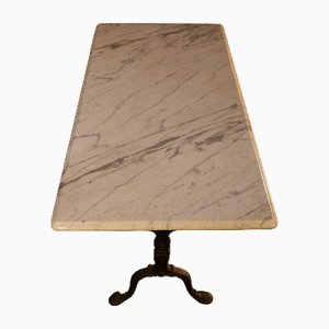 Marble Table with Cast Iron Legs