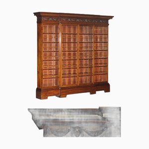 Tall Antique Victorian Glazed Hardwood Library Bookcase, 1860s