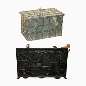 German Wrought Iron Safe Chest, Mid-17th Century