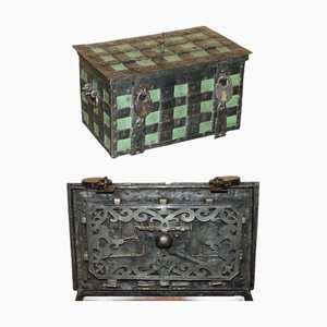 German Wrought Iron Safe Chest, Early 17th Century
