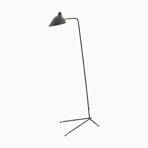 Schwarze einarmige Stehlampe von Serge Mouille