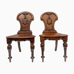 Regency Hall Stühle mit Gillows aus Mahagoni, 1820, 2er Set