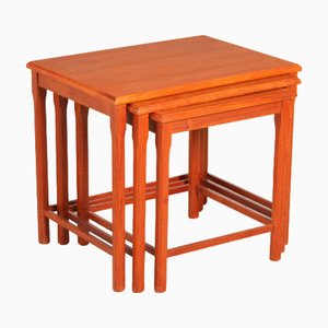 Dänische Mid-Century Teak Satztische von Toften Mobelfabrik, 1960er, 3er Set