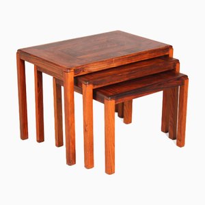 Tables Gigognes Mid-Century en Palissandre de Vejle Stole, Danemark, 1970s, Set de 3
