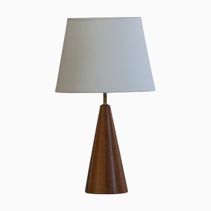 Konische Dänische Tischlampe aus Teak, 1980er