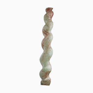 Pedestal escultural italiano grande de madera de cebada, siglo XVIII