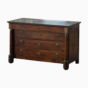 19th Century Empire French Chest of Drawers in Walnut & Bronze Mounts, 1890s