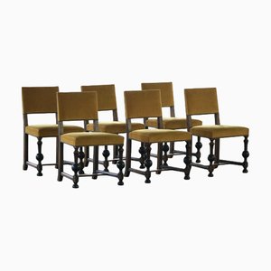 Modern Swedish Chairs in Golden Velvet attributed to Otto Schulz for Boet, 1940s, Set of 6