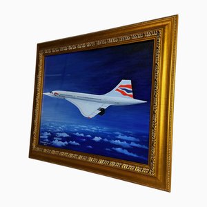 Concordes Final Commercial Flight, Oil on Canvas, Framed