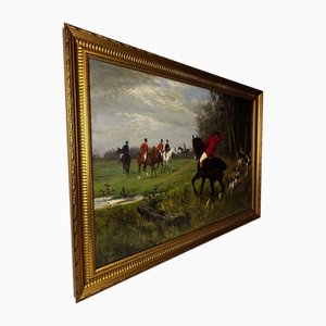 James Albert Buchanan Jay, Victorian Fox Hunt, década de 1800, pintura al óleo