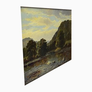 John Cuthbert Salmon, Nr Capel Curig North Wales Landscape, 1870, Oil Painting, Framed