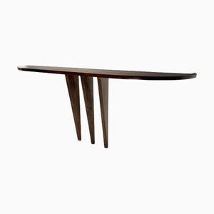Italienischer Wandmontierter Mid-Century Holz Konsolentisch im Stil von Ulrich, 1950er