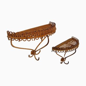 Italienische Mid-Century Wandregale oder Konsolen im Stil von Franco Albini, 1960er, 2er Set