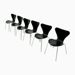 Model 3107 Butterfly Chairs by Arne Jacobsen for Fritz Hansen, 1990s, Set of 6