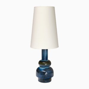 Hohe Tischlampe aus glasierter Keramik von Carl-Harry Stålhane für Rörstrand, Schweden, 1950er