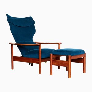 Set of Rock Royal Lounge Chair and Ottoman by Sven Ivar Dysthe for Arnestad Bruk, 1960s