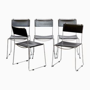 Leather Dining Chairs by Giandomenico Belotti for Alias, 1980s, Set of 5