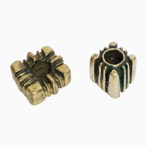 Brutalist Style Brass Ashtray and Candlestick by Heinz Goll, 1960s, Set of 2