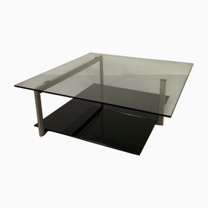 Table Basse en Verre 110 X 110 Cm dans le Style de Rolf Benz et Metaform, 1990s
