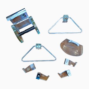 Accesorios de baño de Max Ingrand para Fontana Arte, Italia, años 60. Juego de 8