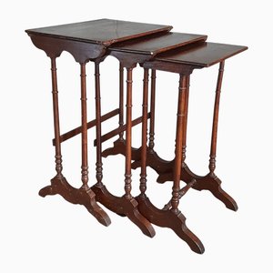 Englische Edwardianische Satztische, 1930er, 3er Set