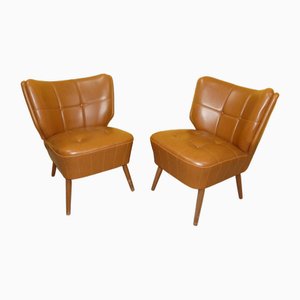 Sessel aus Skai Caramel Kunstleder, 1960er, 2er Set