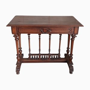 Table Basse Rectangulaire Henry II Antique en Bois Couleur Noyer, 1920s