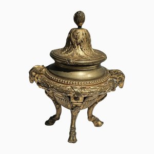 Antikes französisches Tintenfass aus vergoldeter Bronze