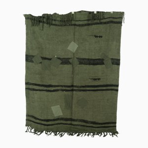 Vintage Khaki Hemp Kilim Rug, 1960s