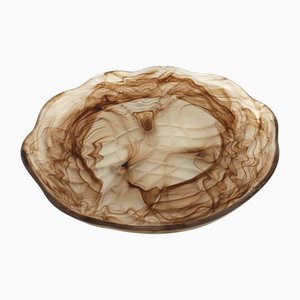 Sepia Cloud Glass Bowl Mod. Rotterdam attributed to Walther & Sohne, Germany, 1930s