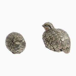 Vintage Silver-Plated Quail Salt and Pepper Shakers from Gucci, 1960s, Set of 2
