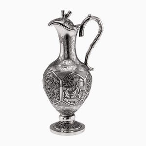 Antique Chinese Export Silver Wine Ewer from Woshing, 1890s