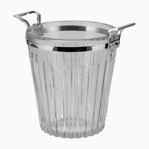 French Silver-Plated & Baccarat Glass Wine Cooler ,1960s