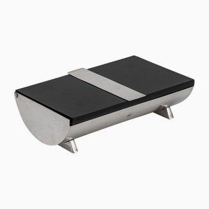 Englische Art Deco Zigarettenschachtel aus Silber & Lack, 1920er