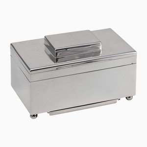 Antique English Silver 4-Tier Cigar Box, London, 1912