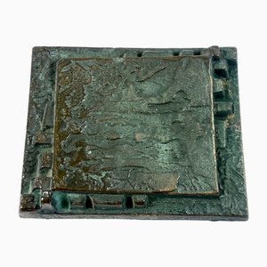 Brutalistischer Push & Pull Türgriff aus Bronze, 1970er