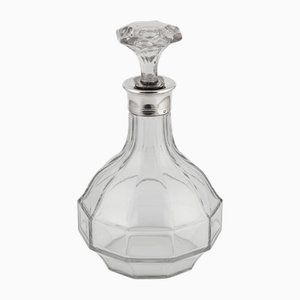 Französische Karaffe aus Silber & geschliffenem Glas