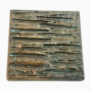 Maniglia brutalista per porta Alpana in bronzo, anni '70