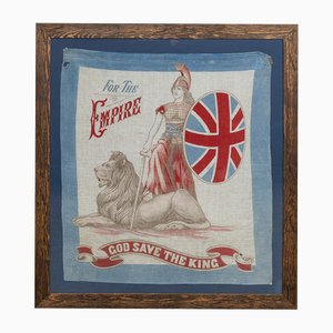 Antique Framed Edwardian Britannia for the Empire Flag, 1905