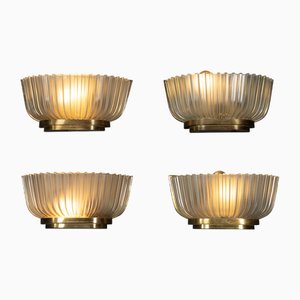 Wandleuchten aus opakem Muranoglas von Archimede Seguso, 1940er, 4er Set
