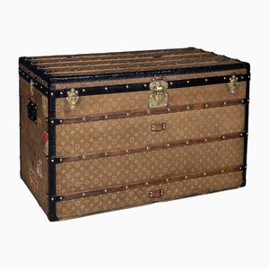 Antike Malle Haute Truhe aus gewebtem Canvas von Louis Vuitton, Frankreich, 1900er