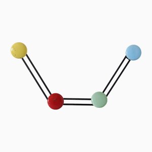 Mid-Century Modern French Metal Wall Coat Rack, 1960s