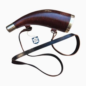 Carafe en Cuir et Corne de Chasseur, 1960s-1970s