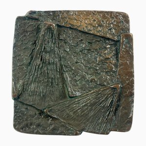 Maniglia brutalista per porta Alpana in bronzo, anni '70