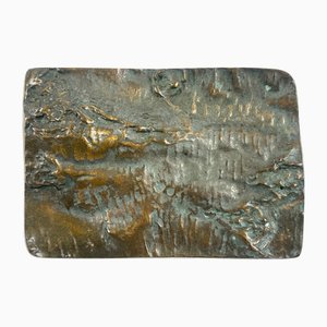 Maniglia brutalista per porta Alpana push and pull in bronzo, anni '70