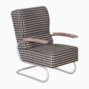 Bauhaus Chrome and Steel Armchair attributed to Vichr a Spol, Germany, 1930s