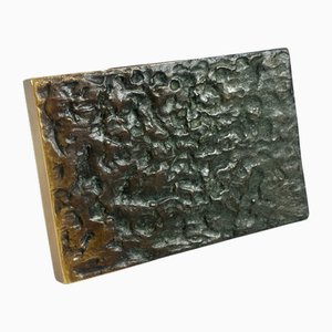 Maniglia brutalista per porta Alpana push and pull in bronzo, anni '70