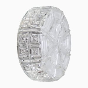 Mid-Century Round Clear Glass Sconce
